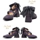 Iris Corolla Tulips Chunky Heel Shoes(Reservation/6 Colours/Full Payment Without Shipping)